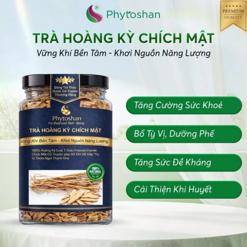 Hoàng Kỳ Sấy Khô Thượng Hạng Lát Mỏng Sao Mật Trà Thảo Mộc Phytoshan HKL01