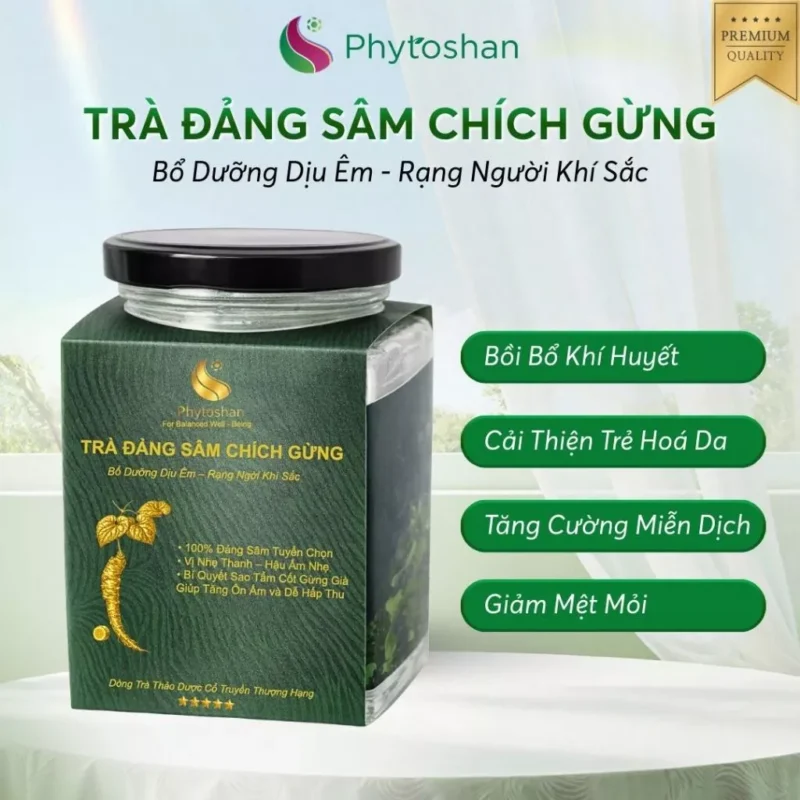 Đảng Sâm Khô Loại 1 Giàu Polysaccharide trà thảo mộc Đẳng Sâm Chích Gừng Phytoshan DSC01