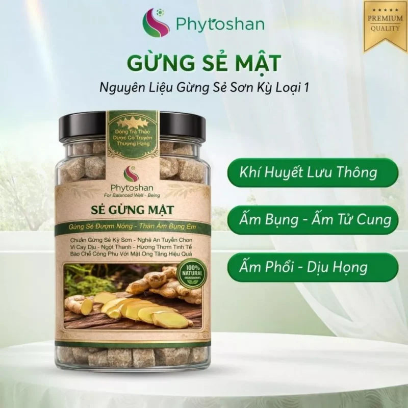 Gừng Viên Mật Ong Trà Gừng Viên Loại 1 Gừng Sẻ Sơn Kỳ Phytoshan SGM01